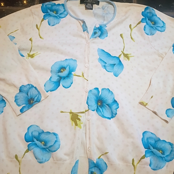 August Silk Blue Floral Cardigan - Picture 2 of 6